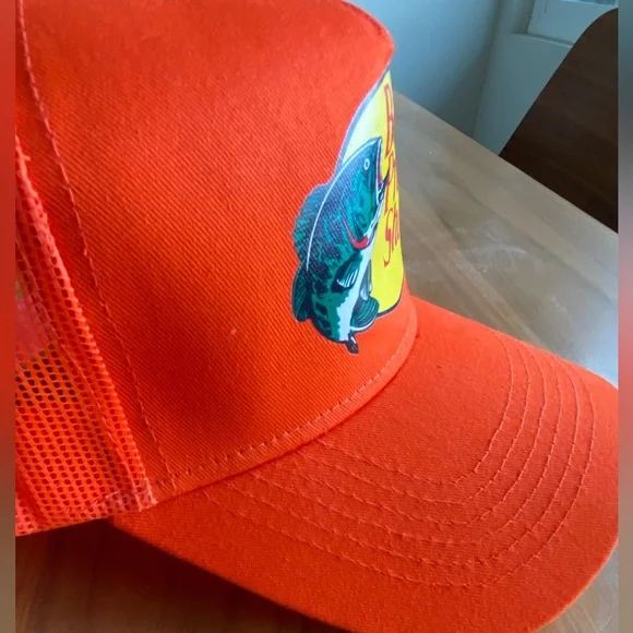 Bass Pro Shops A Frame trucker hat orange SnapBack - Picture 2 of 9